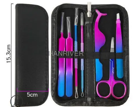 Kit per la rimozione della cellulite con estrattore di comedoni in acciaio inossidabile ultra affilato, pinzette per punti neri, raccoglitrice per acne e set di aghi per sebum