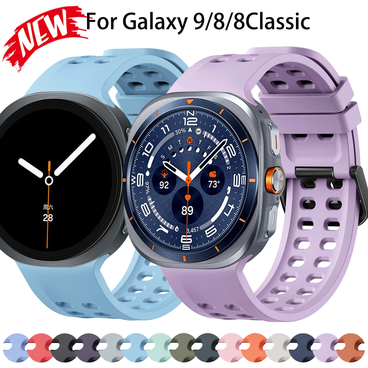 1:1 Original Silikonarmband für Samsung Galaxy Watch 9/8 40 44mm 8Classic Sportarmband Galaxy Watch Ultra 2026 Armbandzubehör