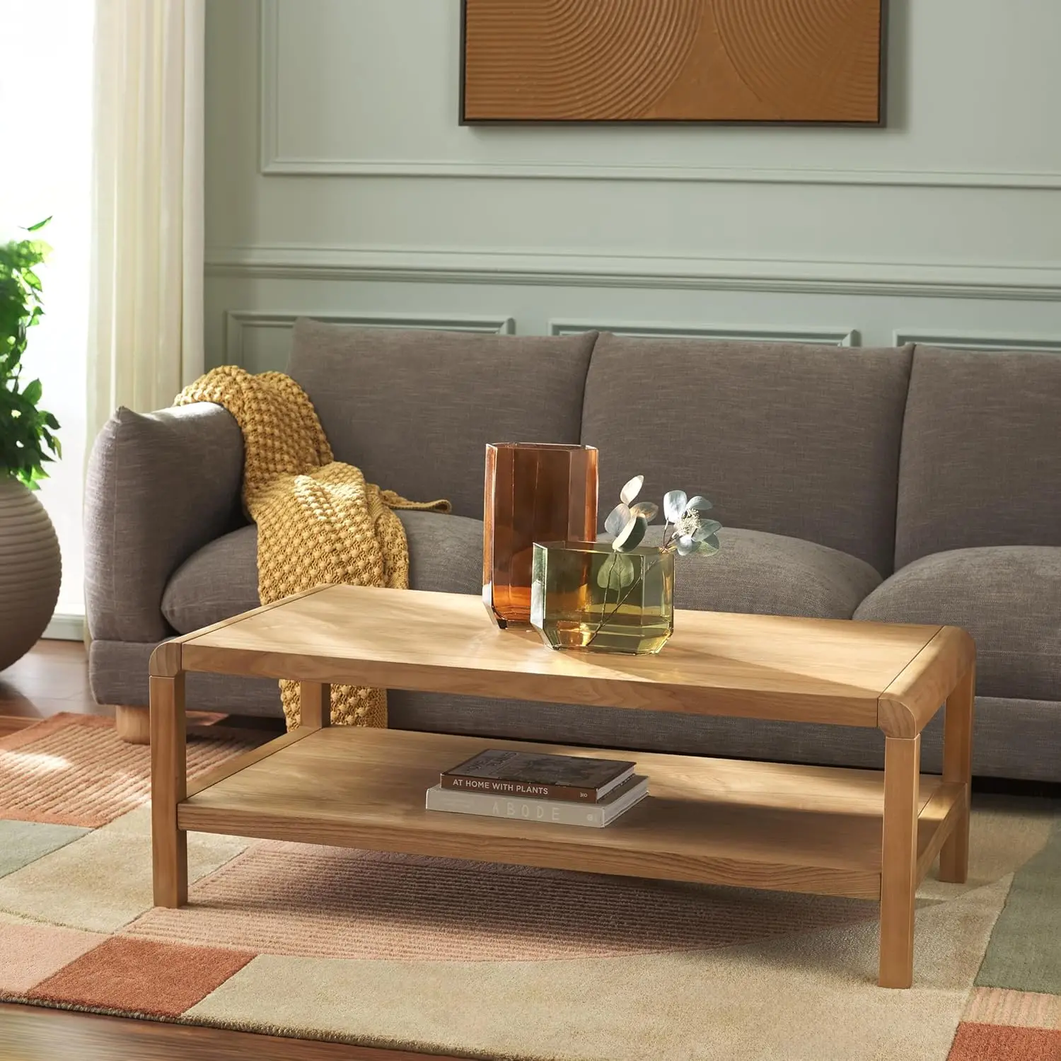 

Home Collection Omara Natural Brown 1-Shelf Coffee Table