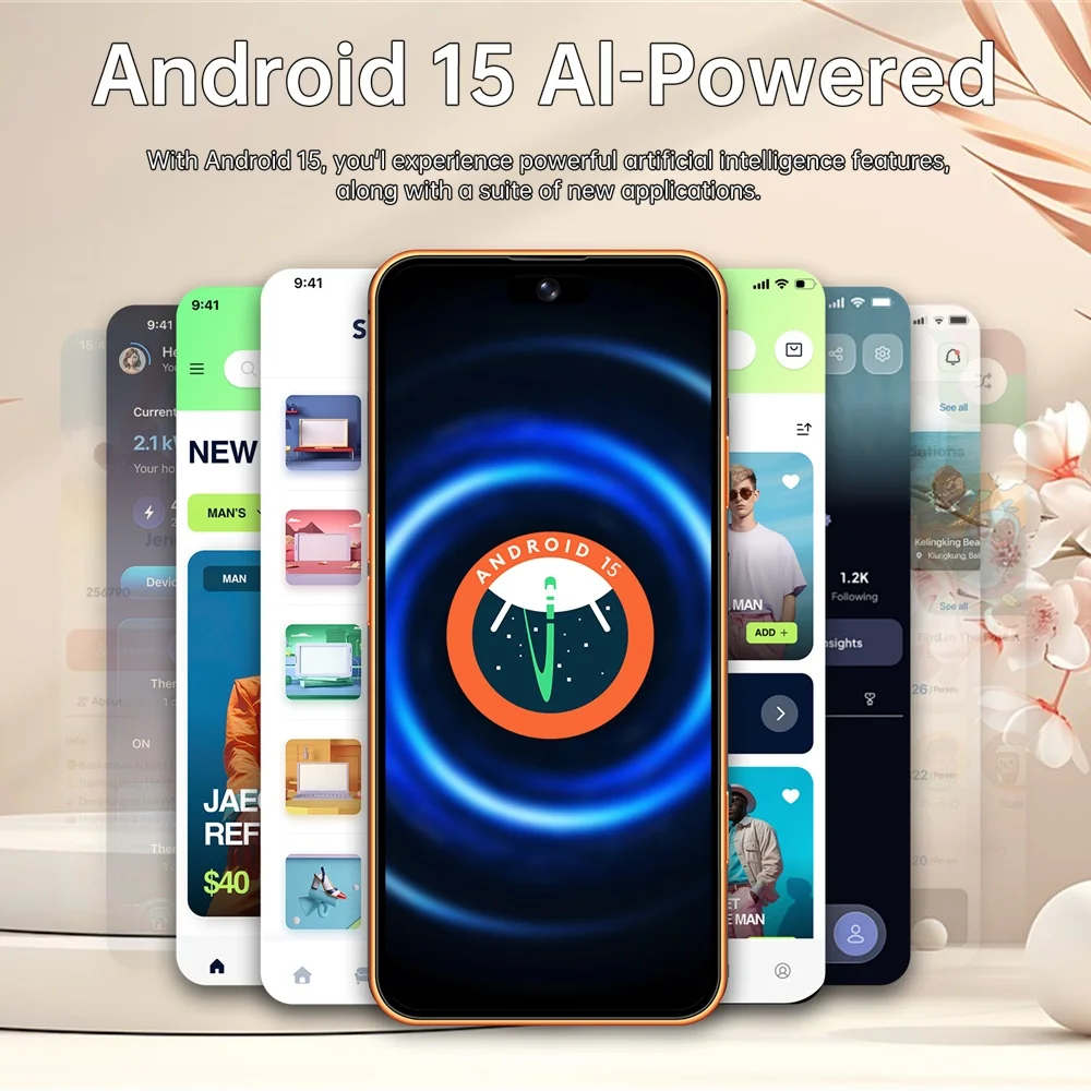 K-Touch Smartphone Android For M18 Pro Max 5G Cell Phone Mobile Phones 7.3 Inch Full Display 22GB RAM 2TB ROM 48MP Camera 7800mAh Battery Face ID 5G Dual SIM Unlocked GSM Android 15 Cell Phone with GPS WiFi