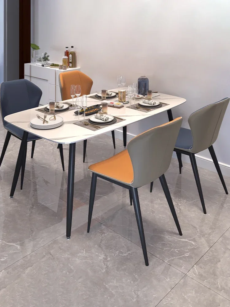 Rock dining table and chair Italian online celebrity bright, luxurious and simple modern small-sized rectangular dining table