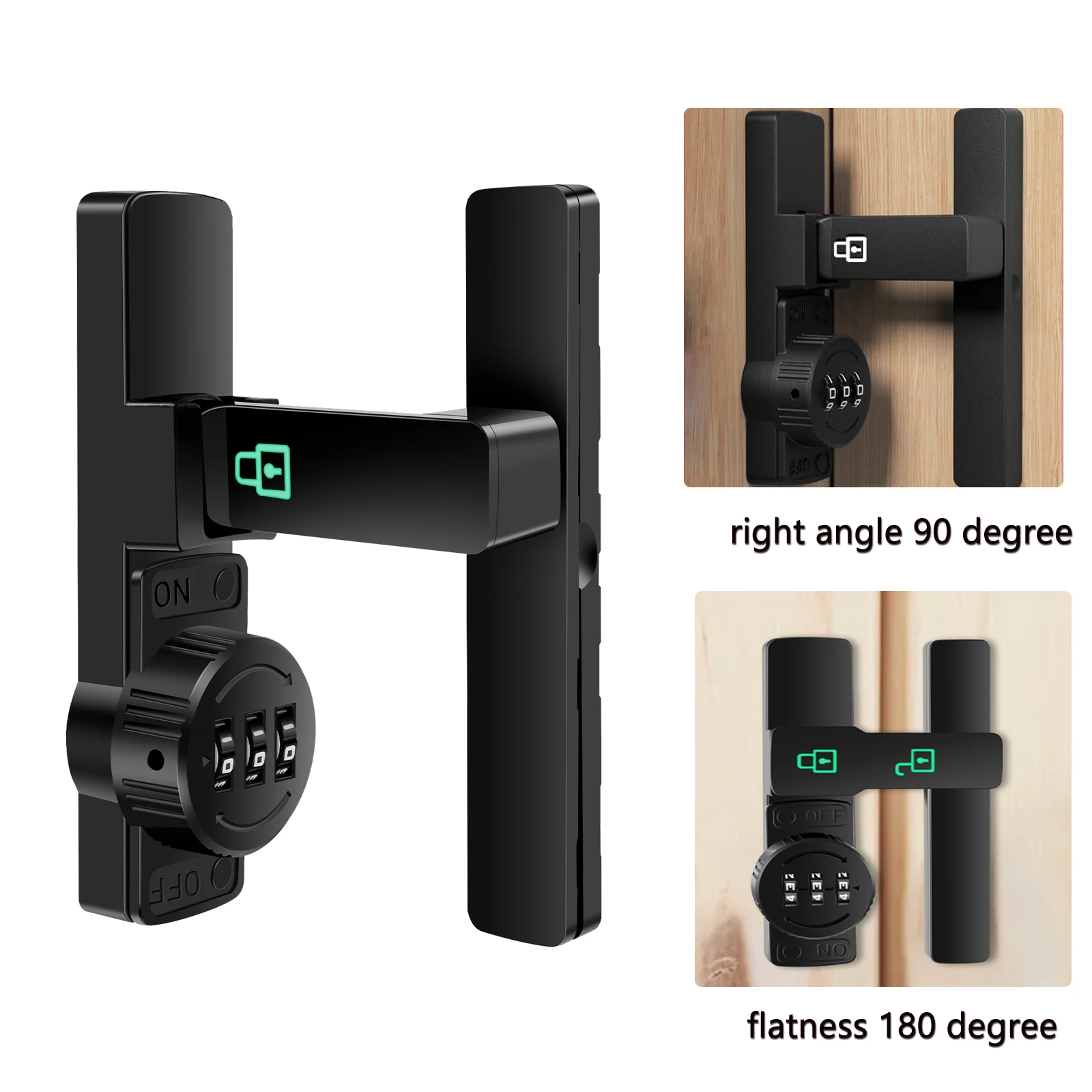 

Flip Latch Lock with 3-Digit Combination 90/180 Degree Sliding/Swinging Door Lock Latch Bolt for Gate Barn Window Cabinet