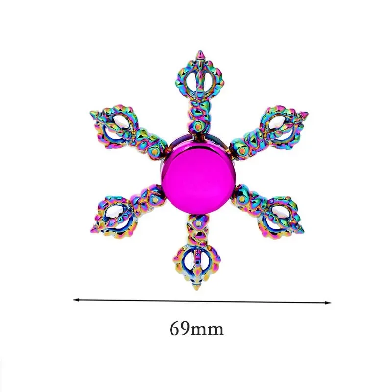 新しいカラフルなレインボー合金指先ジャイロ減圧創造性指スピナー手そわそわ小さなおもちゃ