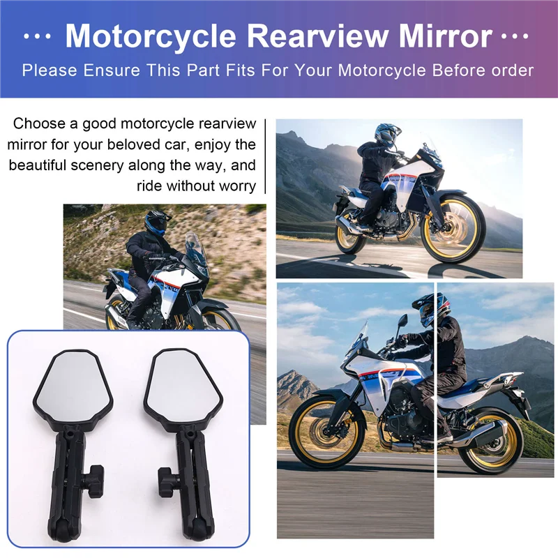 

AB56-Motorcycle Rearview Mirror Accessories Adjustable Side Mirrors For Honda Transalp XL750 XL 750 Transalp 2023 2024