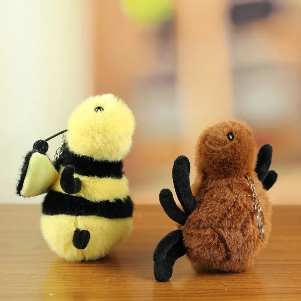 Creative Simulation Insect Pendant PP Cotton Cartoon Keychain Pendant Spider Bee Bag Decor Gift