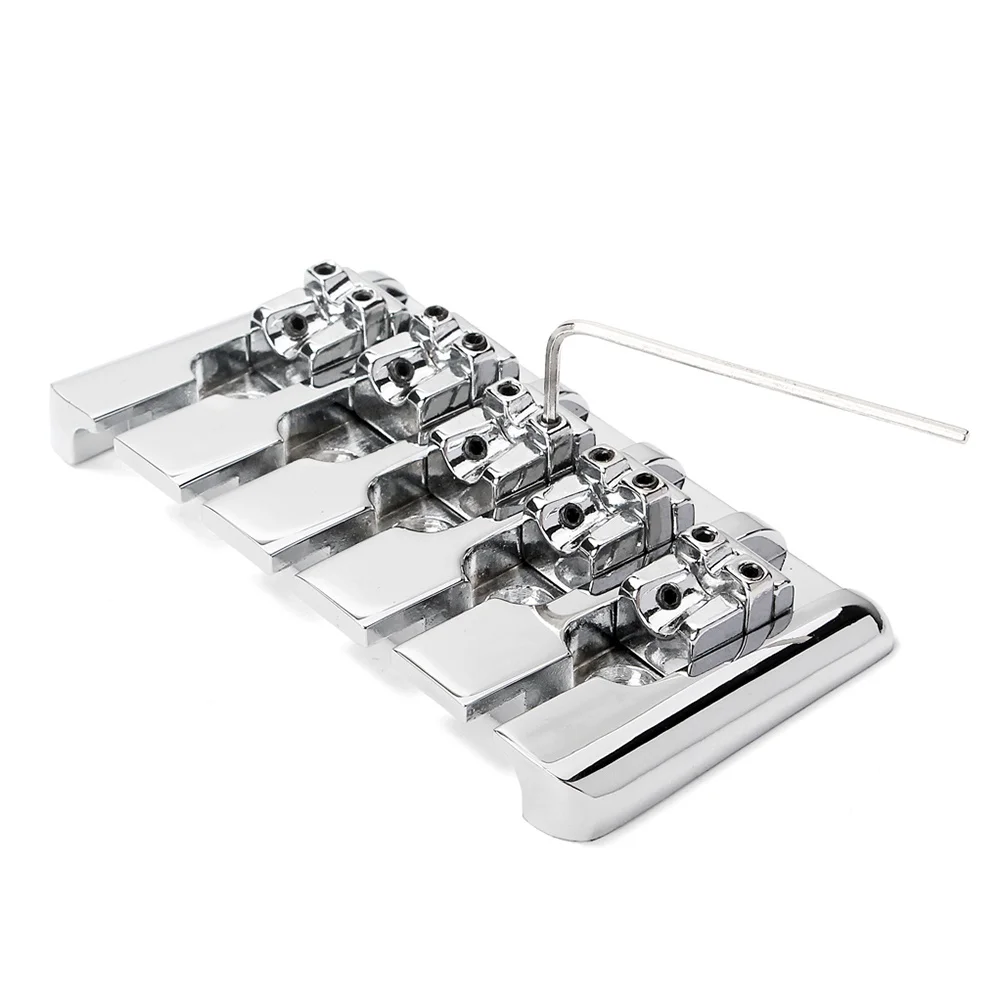 

1 set 5 String Metal Bass Guitar Bridge For Ukulele Saddle Replacement Pre-Drilled Vintage Style Diy Instrument Accessory Silver