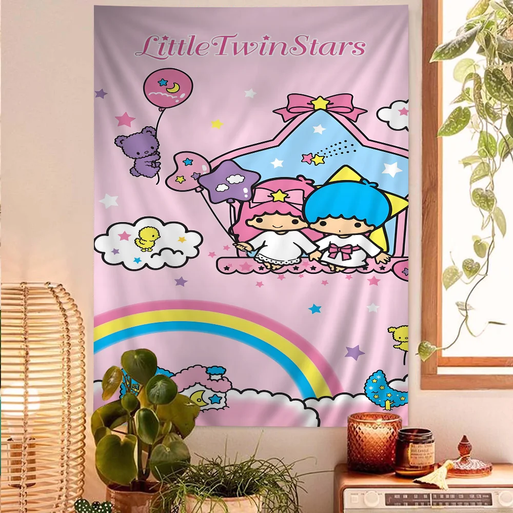 L-LittleS T-Twin Star Classic Vintage Hanging Bohemian Tapestry Hanging Tarot Hippie Wall Rugs Dorm Wall Hanging Home Decor