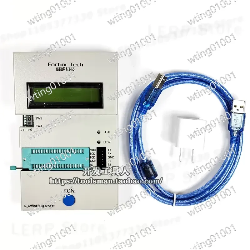 for Fortiortech FU68XX MCU Programmer Offline Download Tool Standalone Chip Writer Flasher Embedded System Development Board