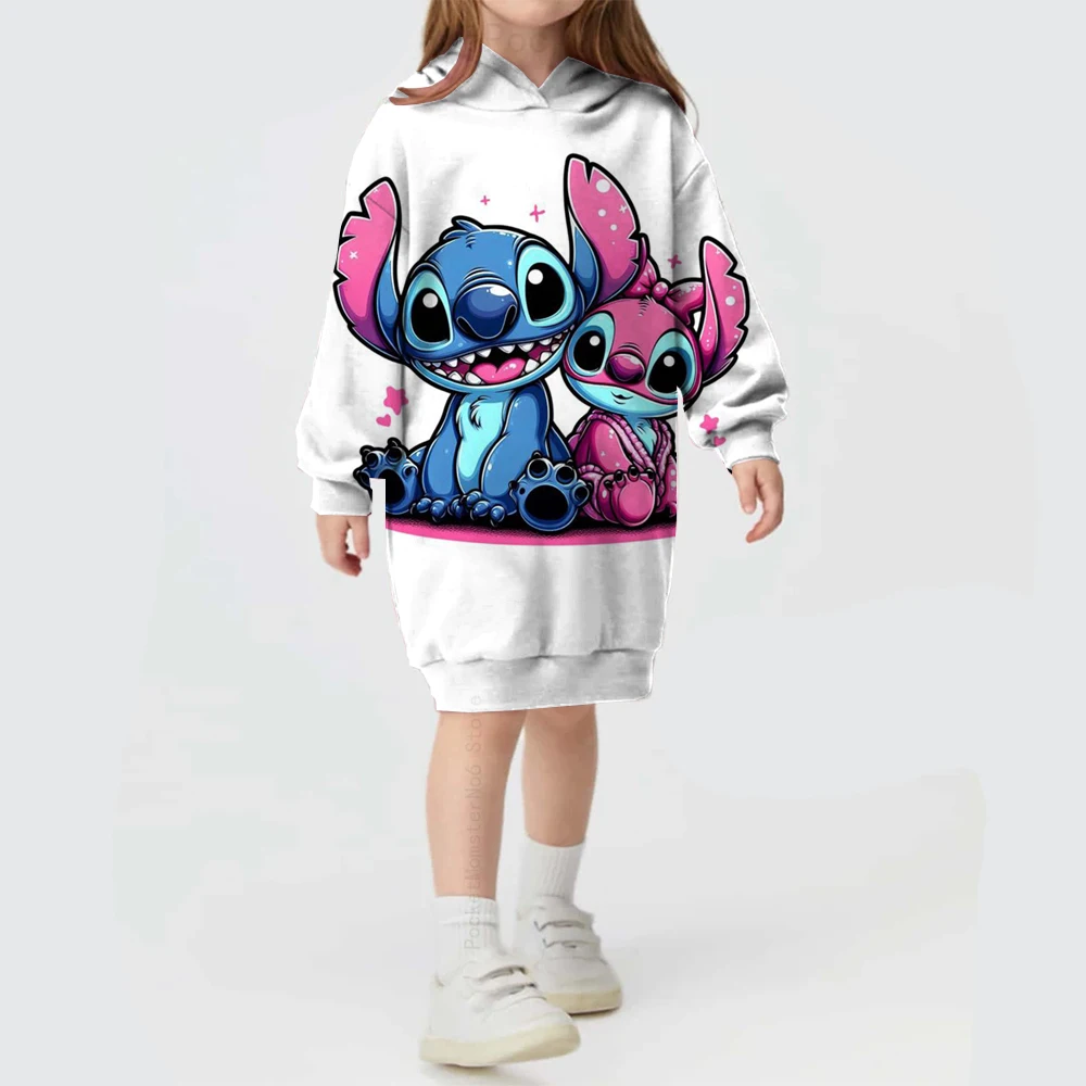 Cute Stitch cartoon hoodie for kids Kawaii designs long-sleeved winter sweatshirt fashion Funny children\'s tops for Disney