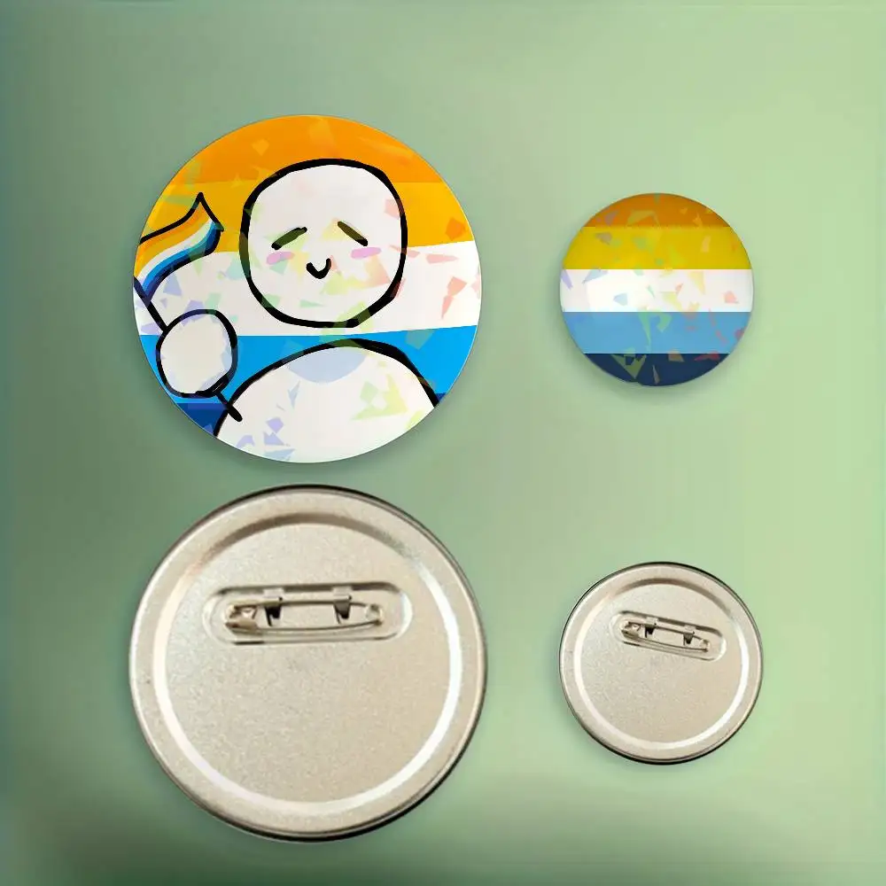 Aroace Pride Enamel Pin Badge Snap-in Cartoon Brooch Lapel Pins Bag Accessories Gifts