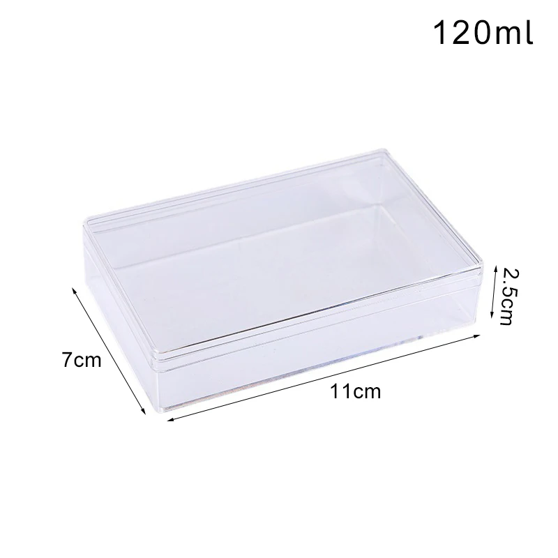 Mini Small Rectangular Box Transparent PS Plastic Specimen Candy Jewelry Manicure Crystal Mud Packaging Box Organizer With Cover