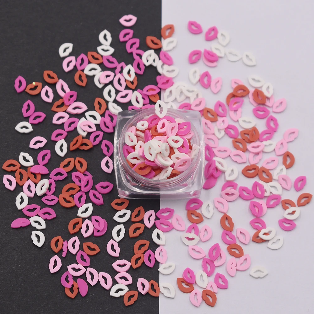 10G/Bag Valentine's Day Series Polymer Clay Sprinkles Lovely Heart Candy Polimer Clay Slices DIY Making Slime Nail Art