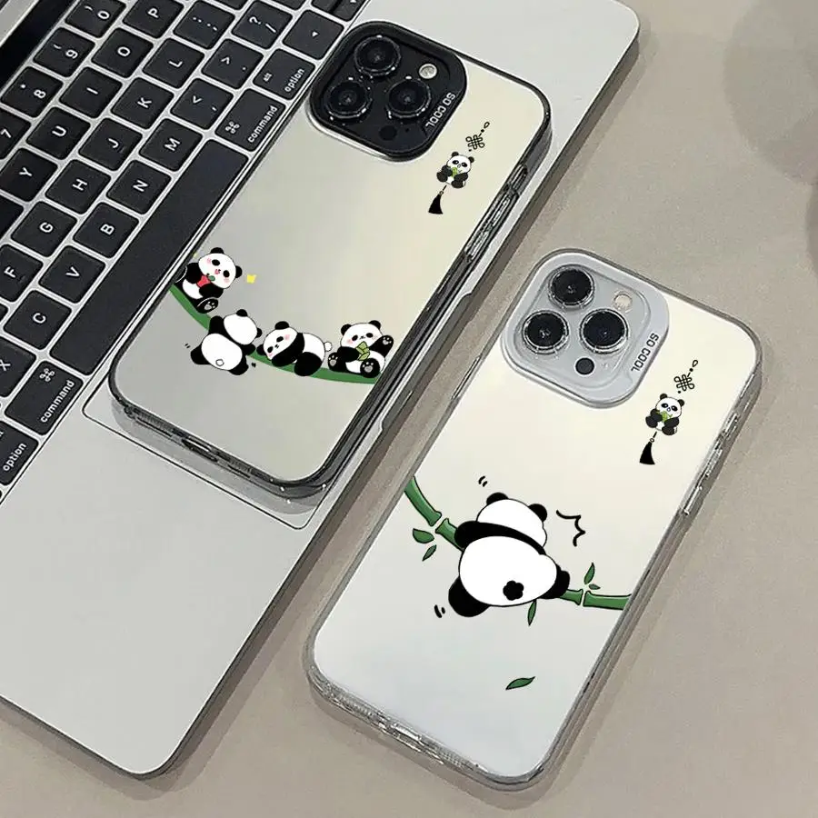 Shell Phone Case for iPhone 16e 14 15 16 Plus 11 12 13 Pro Max 17 Air Cartoon Cute Panda