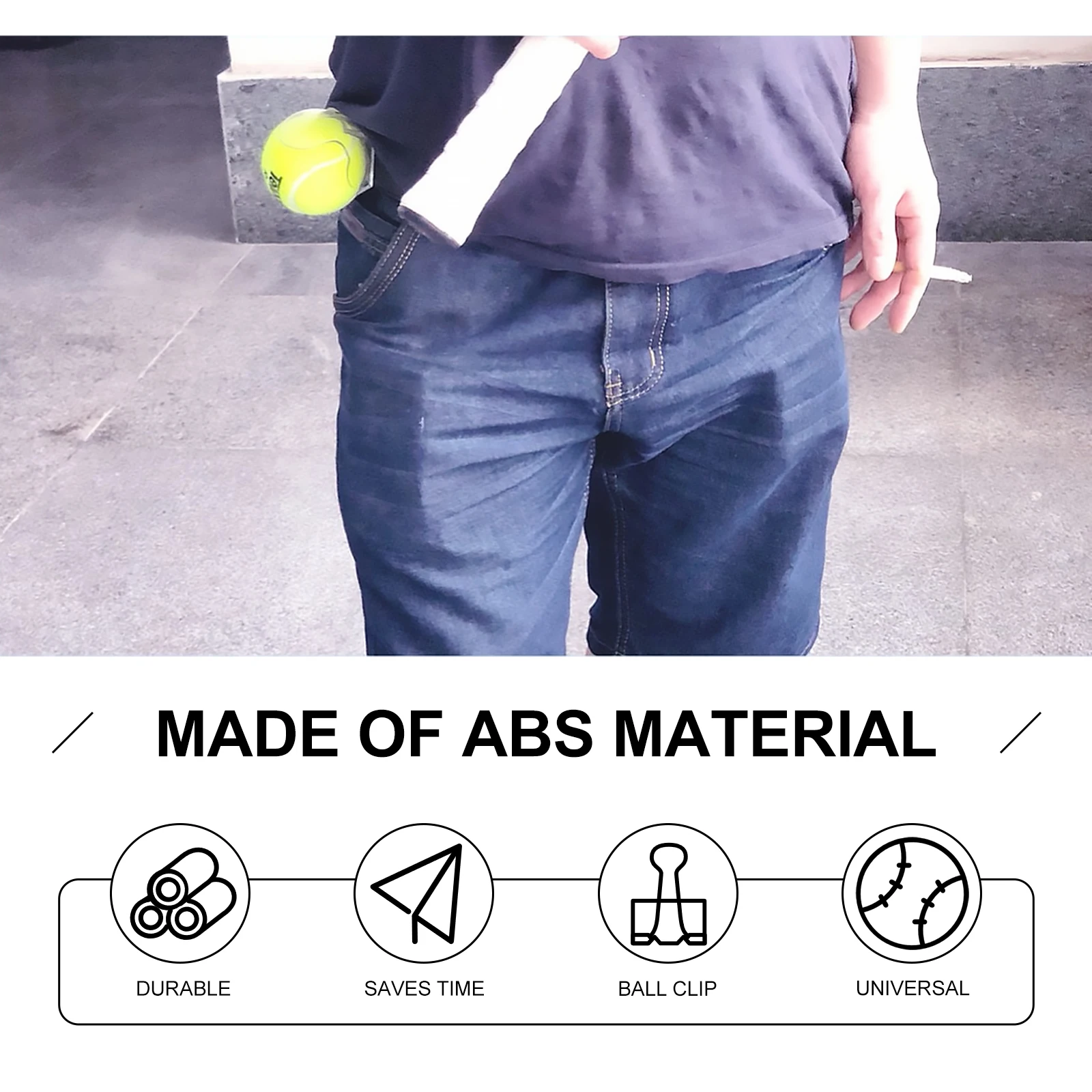 

2pcs Clip Durable Transparent Clip ABS Material Waistband Holder Tennis Accessories Court Gear Sport Equipment