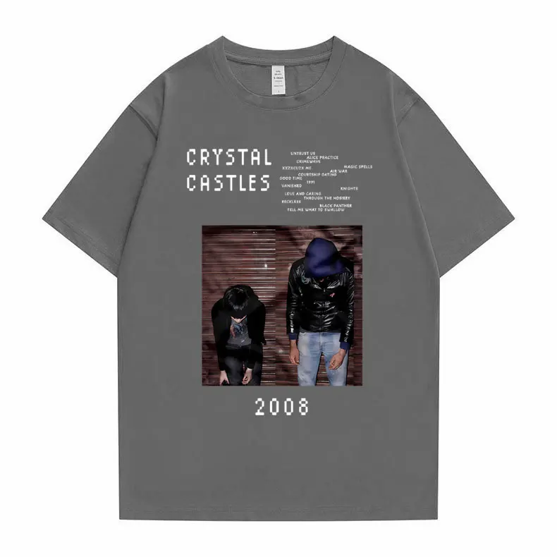 Crystal Castles Graphic T Shirts Male Gothic Music Band T Shirt
