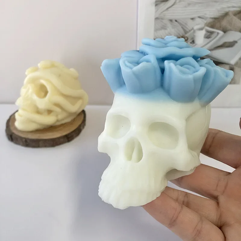

Skull Silicone Candle Mold Halloween Cake Decorating Tools Candy Dessert Chocolate DIY Craft Baking Mould Handmade Soap Molds