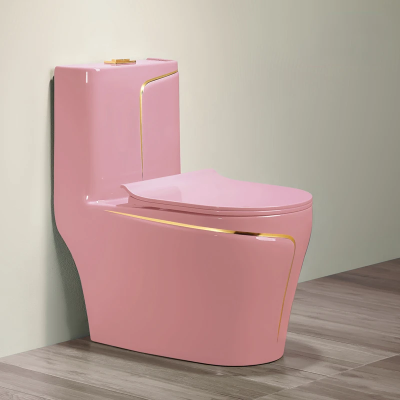 Toilet Color Household Ordinary Ceramic Sit Toilet Ultra-High Siphon Pumping Deodorant Light Luxury Pink Toilet