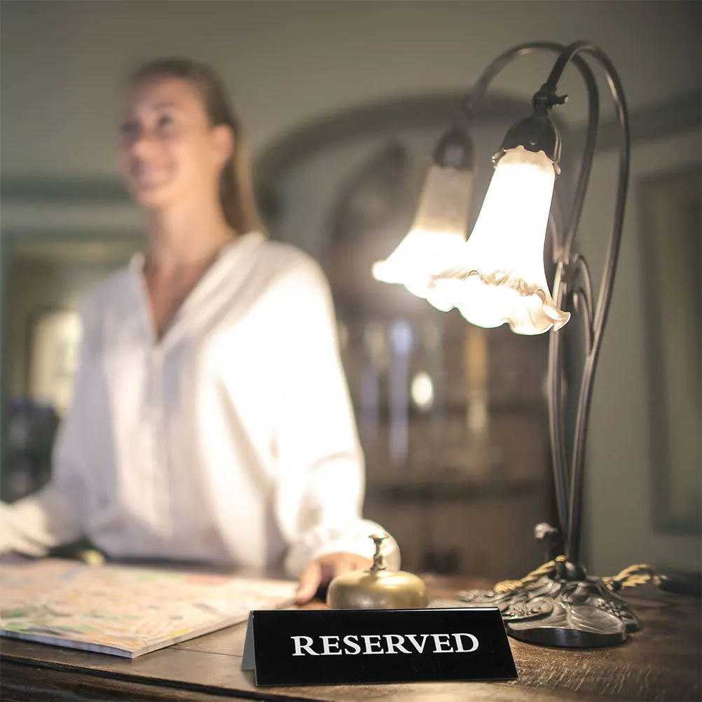 

3Pcs Acrylic Table Tent Sign Reserved Seating Black Lettering Clear Notification Versatile Wedding Event Decor