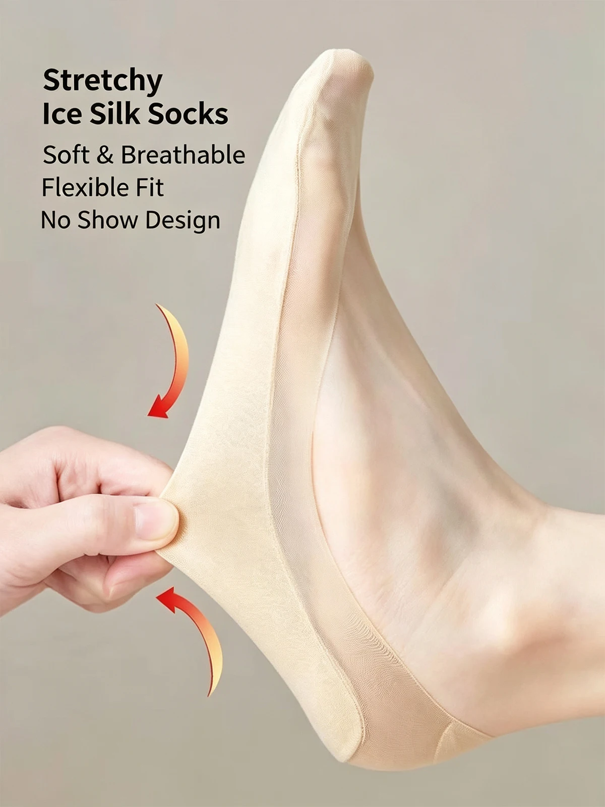 Women's Ultra-Shallow Mesh Socks for High Heels, Invisible Sock Liners, Thin Non-Slip Socks That Don'T Slip Off, Essential Socks for Women
