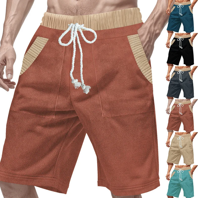 

Men's Summer Casual Sports Contrast Shorts Elastic-waisted Fashion Five Point Beach Pants