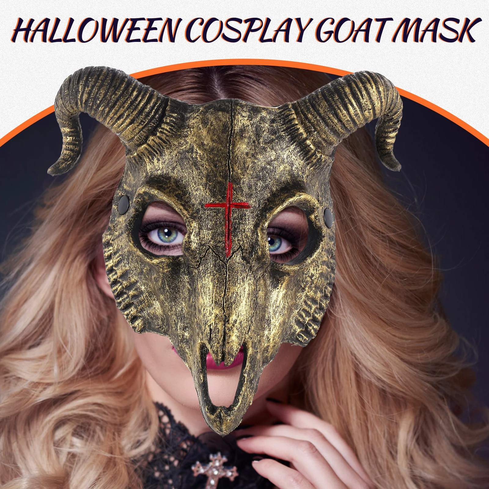 

1pc Creative Scary Goat 3D Animal Halloween Party Costume Cosplay Prop Decorative Mask For Carnival Festival Outdoor Event Funny