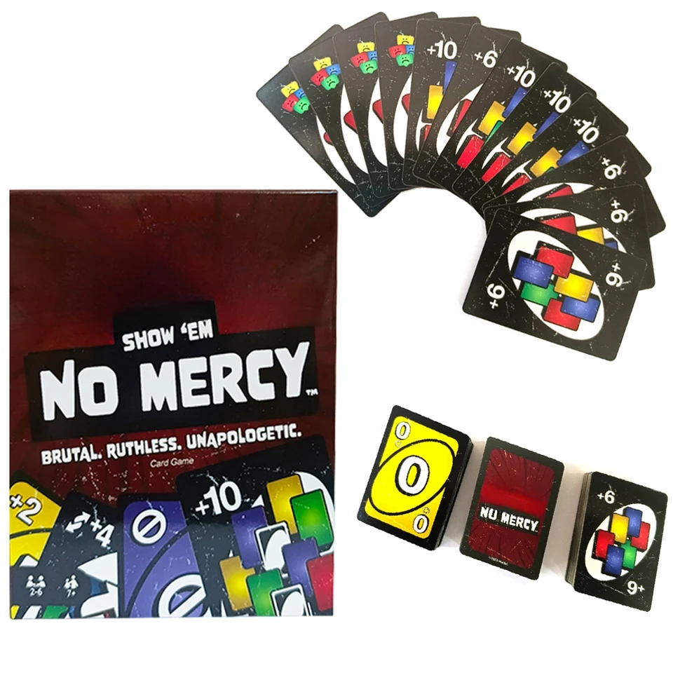 No Mercy Board Game Cards Tabletop Fun for Family Parties Entertainment Card Toys Kids Birthday Christmas Gift Idea