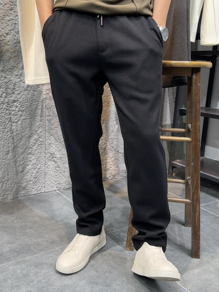 

Men's Casual Wool Pants Thi Warm Breathable Soft Autumn Winter New Sle Straight Leg Pants Comfortable Leisure Faion