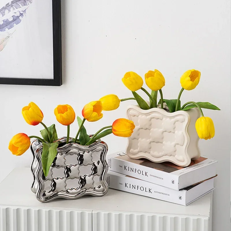 

Creative Ceramic Vase Decoration Living Room Flower Arrangement Dried Flowers Modern Bedroom Desktop Decoration Decoration