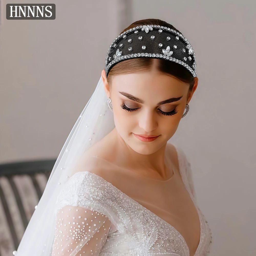 

TOPQUEEN Fashionable Bride Wedding Rhinestone Headband Handmade Minimalist Style Women's Banquet Dance Hair Accessories YXA398