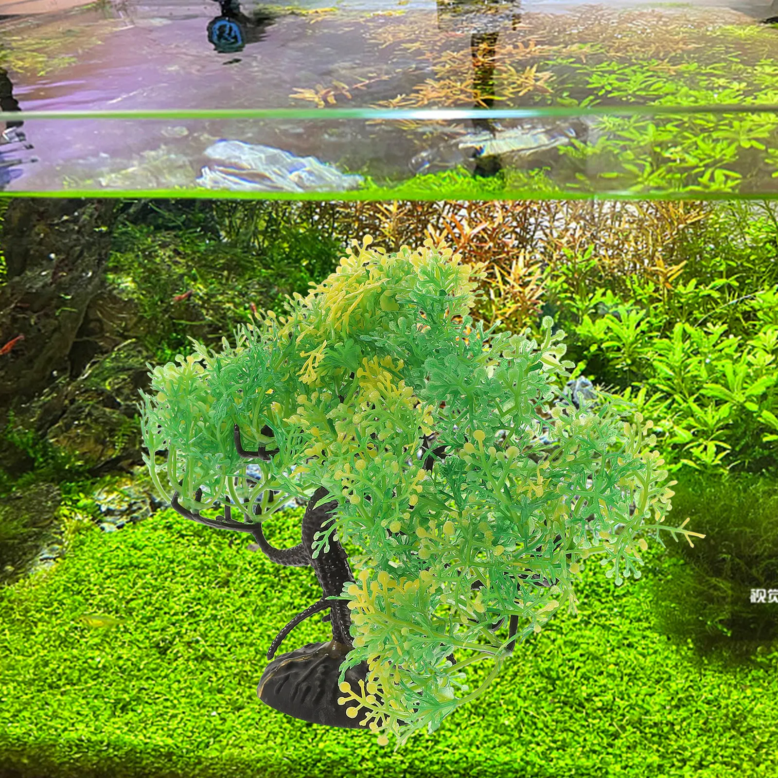 

2Pcs Simulation Pine Tree Bonsai Aquarium Plant Realistic Plastic Fish Tank Decoration for Freshwater Saltwater Safe Artificial