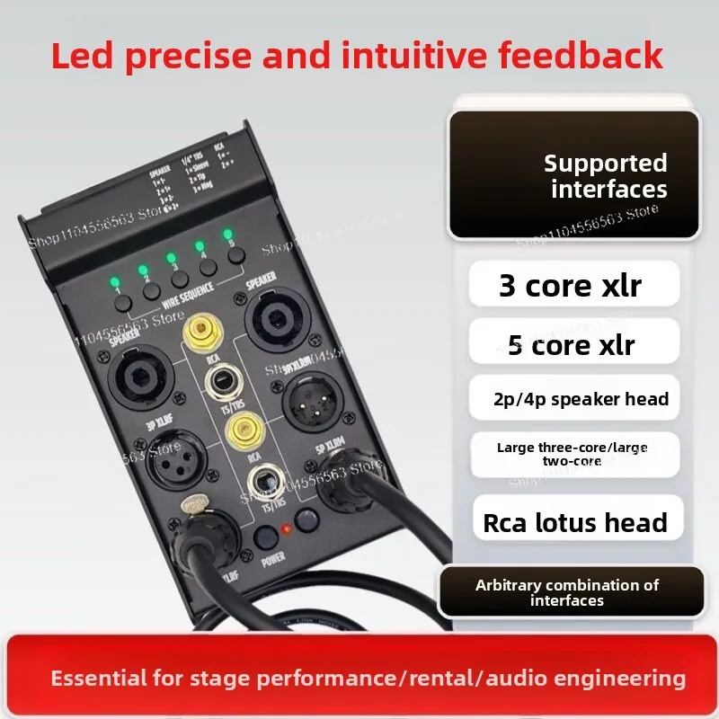 Multifunctional Audio Cable Tester, XLR Cable Checker, Stage Audio Cable Continuity Detector with Light Signal
