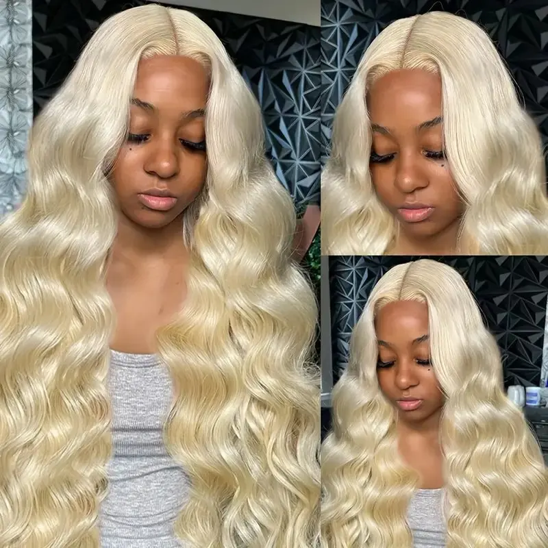 Rosabeauty 613 HD Transparent Body Wave 13x6 Blonde Lace Front Human Hair Wigs 250 Density 13X4 Frontal Wig Preplucked For Women