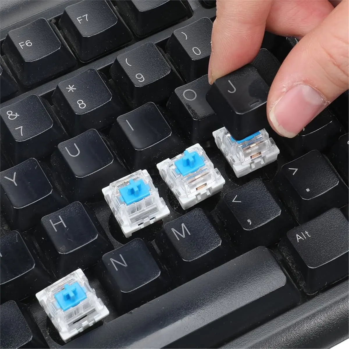 50 Blue Keyboard Clickers for 3D Printed Mechanical Keyboard Switches, with Removal Tools, Dustproof and Waterproof