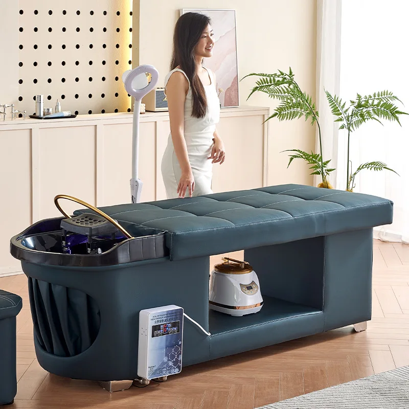 High-end Trendy Shop Head Treatment Bed Beauty Massage Barber Shop Special Water Circulation Fumigation Integrated