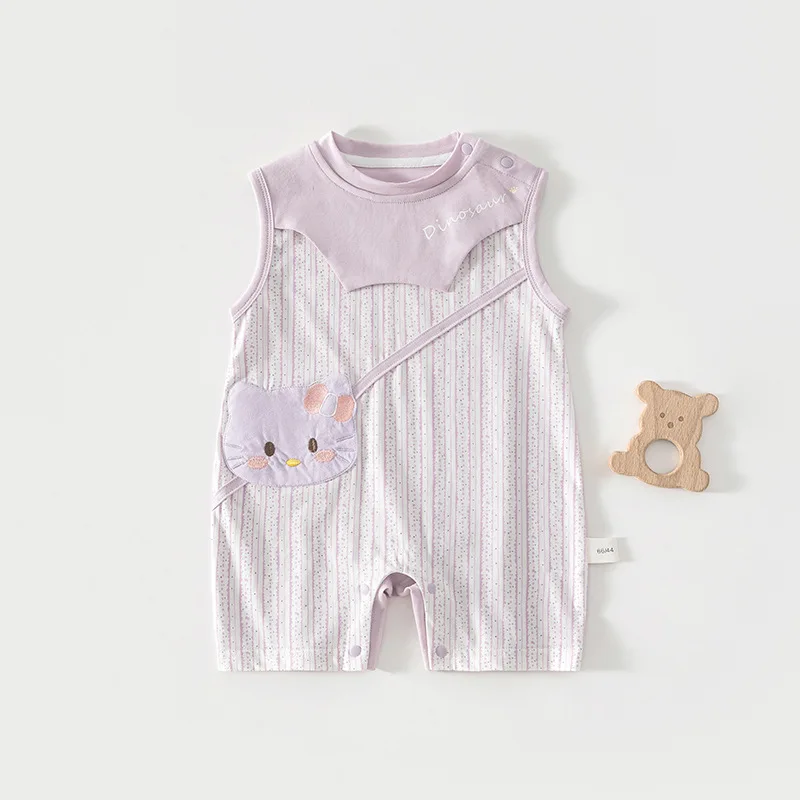 Baby Sleeveless Leotard Summer Thin Jumpsuit Baby Summer Clothes Vest Garments Ice Oxygen Cotton