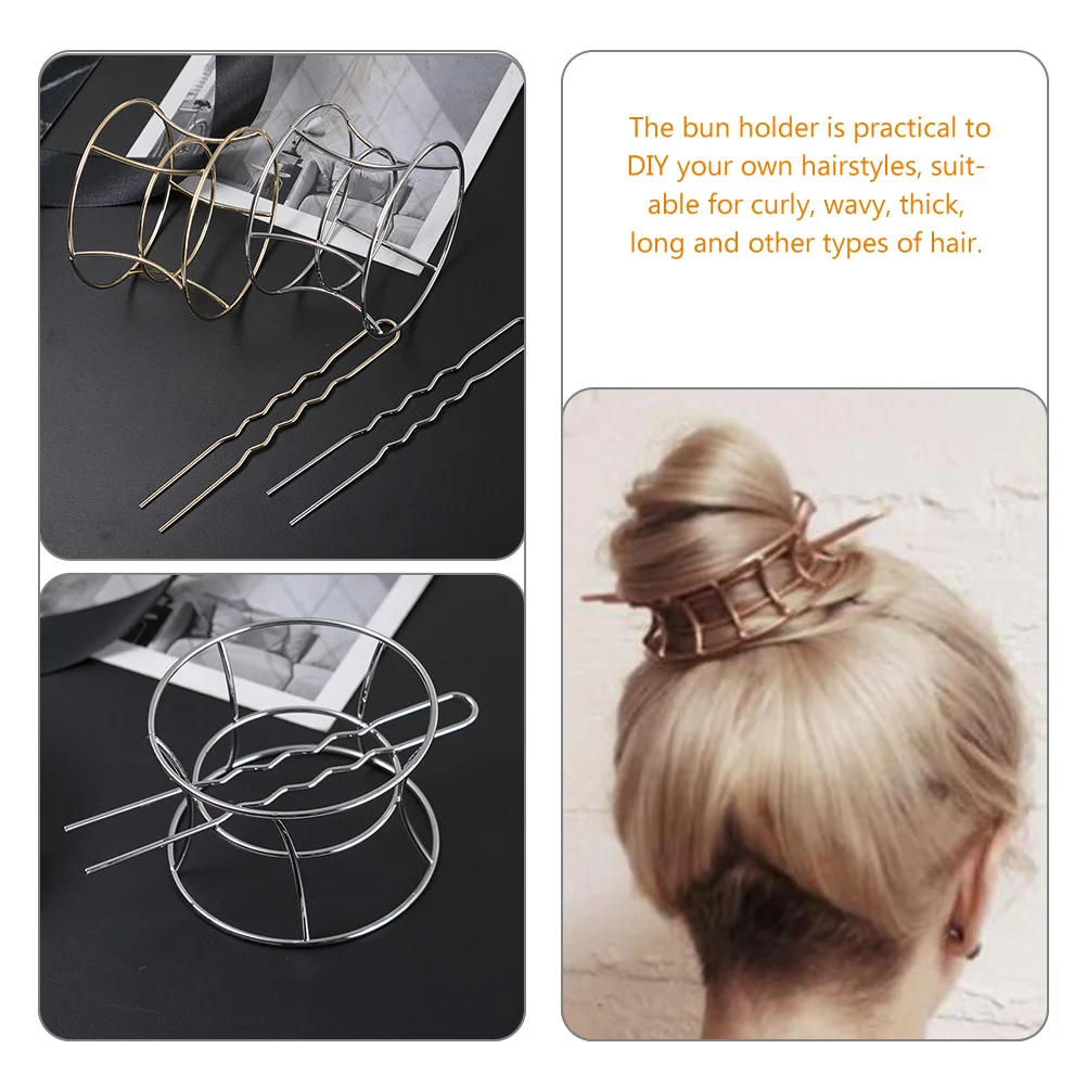 

2 Pcs Hairpin Women Wedding Accessories Girls Cuff Barrette Accessory for Bun Women's