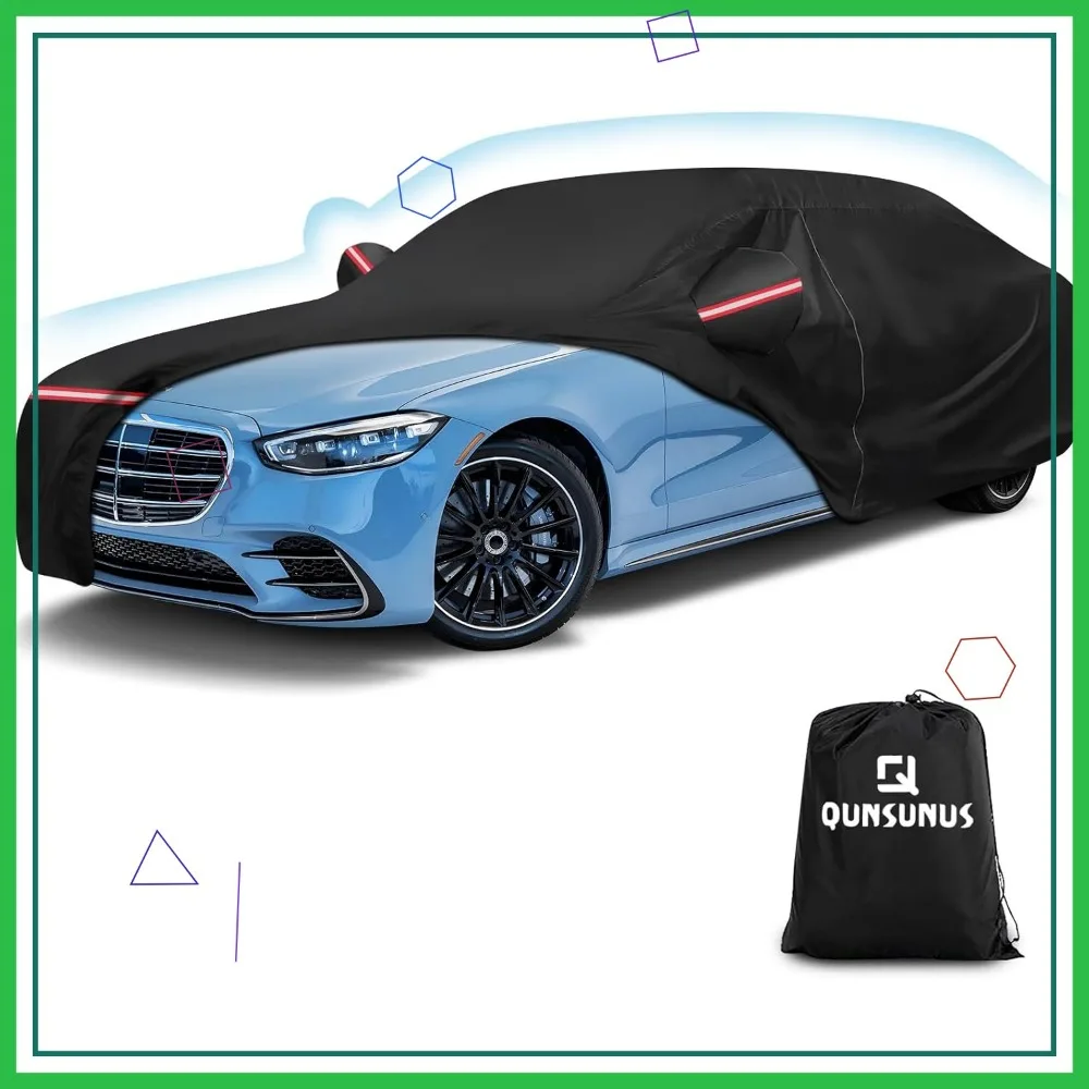 

All-Weather Waterproof Car Cover with Cotton Lining, Zipper and Straps for Luxury Sedans 2006-2025