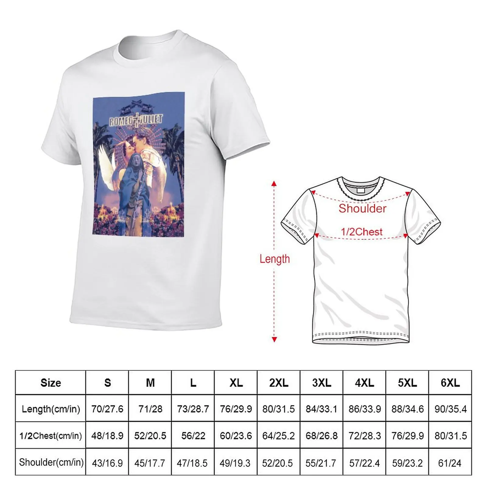romeo + juliet (1996) poster T-Shirt Basic Plain Tee for Spring and Summer