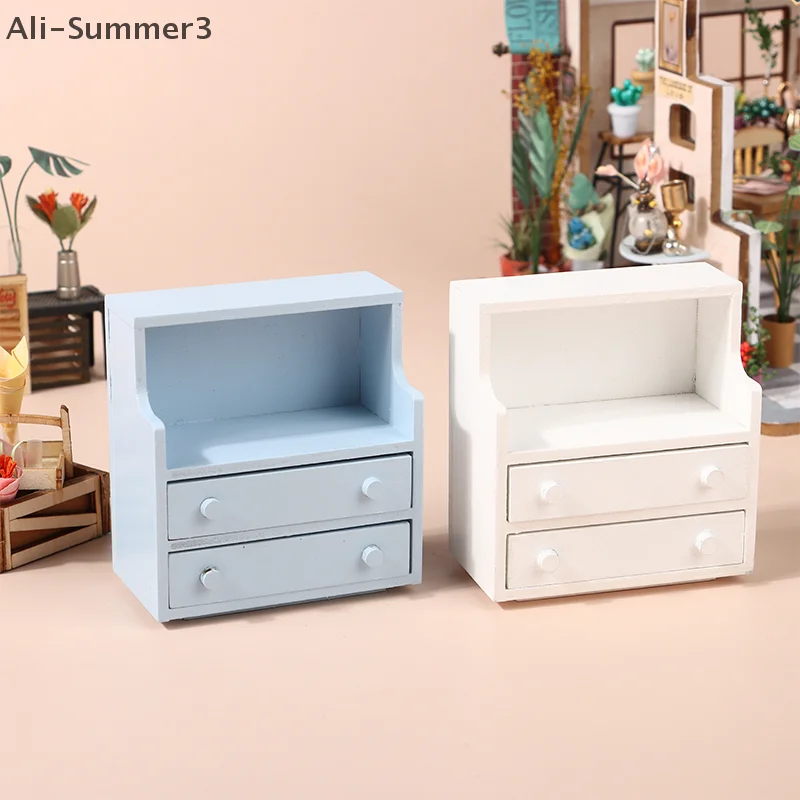 1/12 casa de bonecas em miniatura mesa cabeceira gaveta armário boneca simulação armário armazenamento móveis decoração casa bonecas acessórios