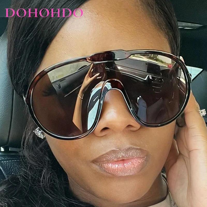 

Punk Hip-hop Oversized One-pieces Women Sunglasses Luxury Designer Men's Sunglass Sports Driving Windproof Goggles UV400 Lentes