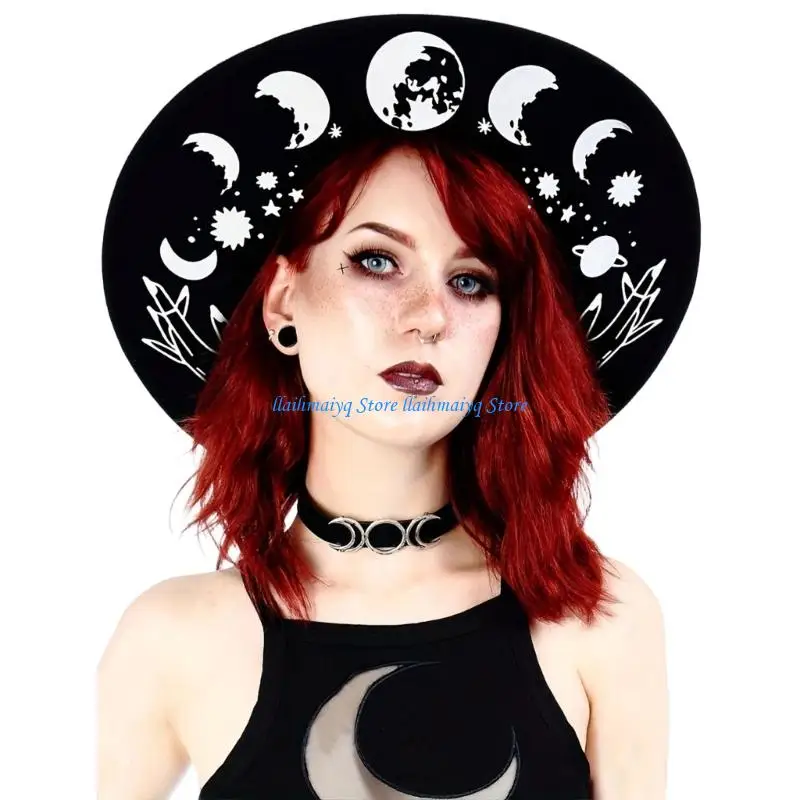 

573B Dark Top Hat Cotton Polyester Material Unique Costume Accessory Photo Props