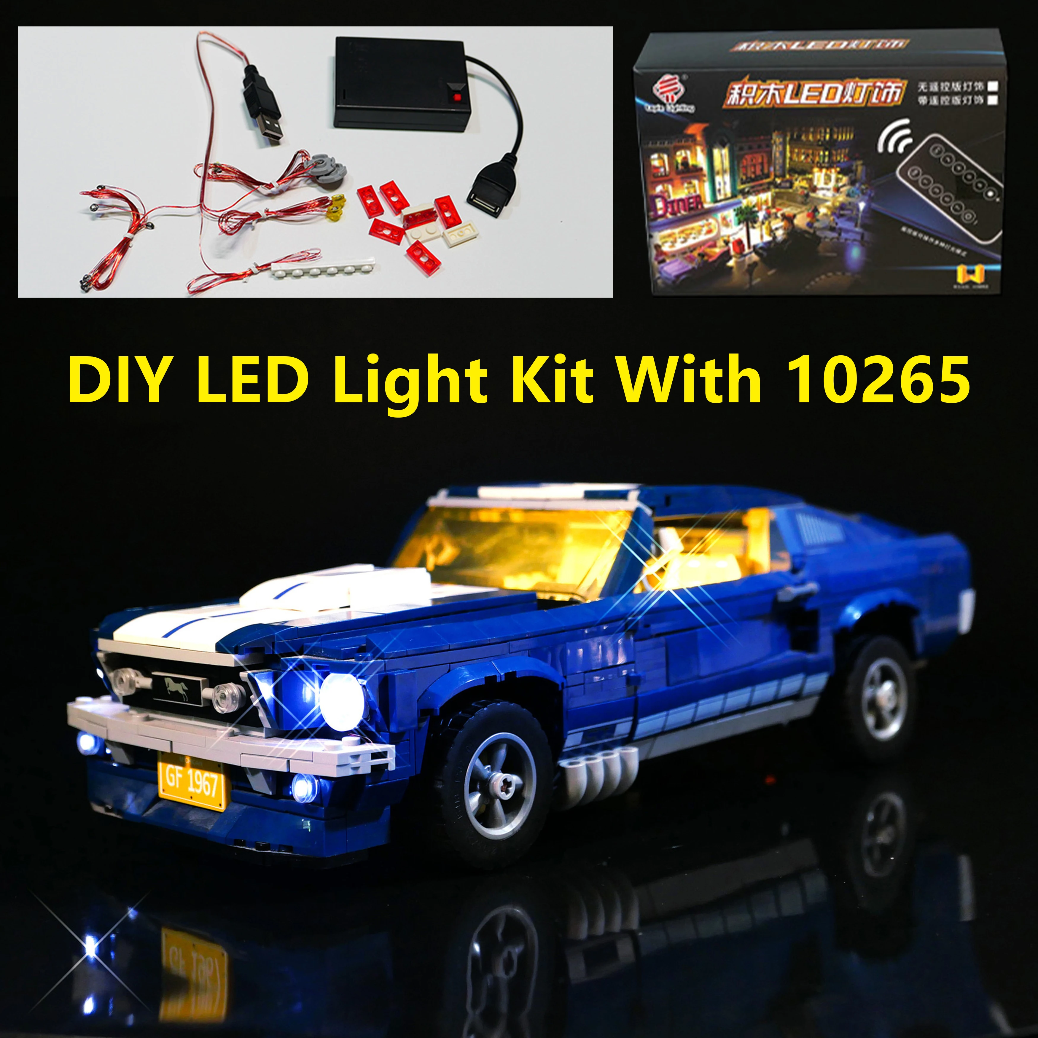 

Комплект светодиодного освещения с дистанционным управлением для 10265, модель строительного блока спортивного автомобиля, декоративный набор для сборки дисплея, Коллекционная игрушка