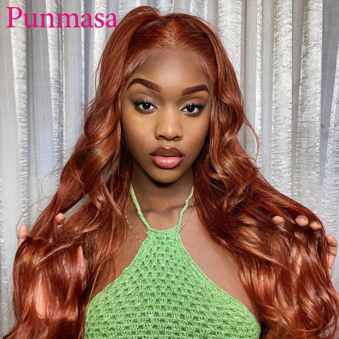 punmasa-ginger-brown-body-wave-human-hair-wigs-transparent-lace-front-wigs-for-black-women-preplucked-200-13x4-frontal-wig