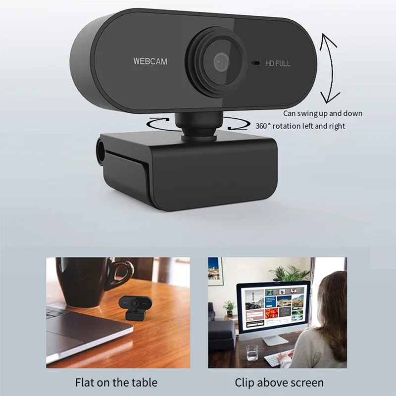 USB HD 1080P/2K Web Camera Plug and Play with Microphone PC Webcam Business Webcam for PC/Laptop Conferencing and Video Calling