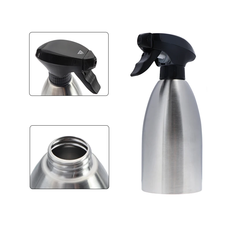 500ml Kitchen Oil Spray Bottle Stainless Steel Olive Pump Sprayer Outdoor BBQ Picnic Cooking Oil Sprayer Press Type Leak Proof