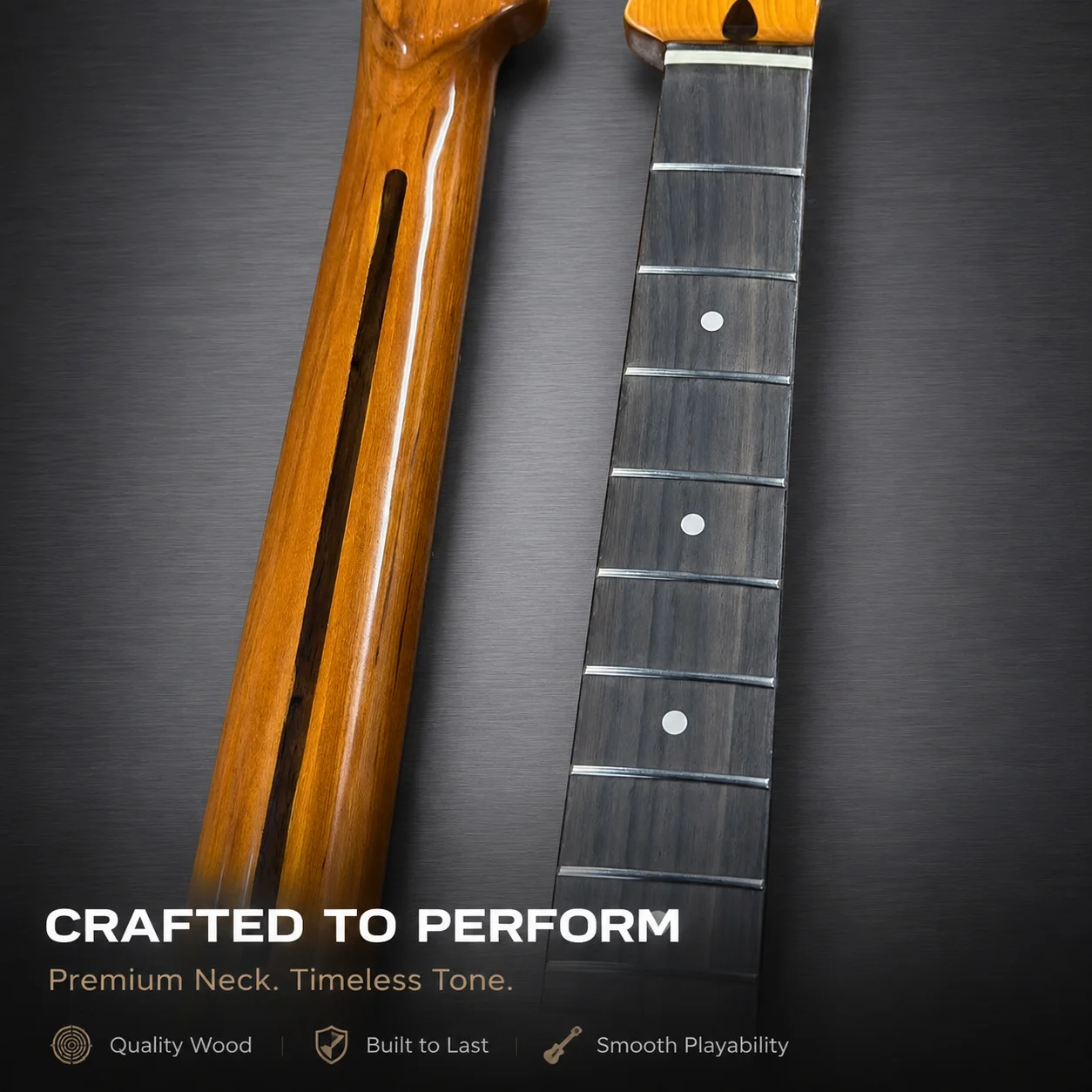 TL Glossy Roasted Maple Guitar Neck 21 Fret Rosewood Fretboard for TL Electric Guitar Replacement Solid Feel Warm Tone