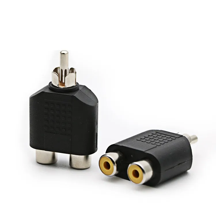 10PCS RCA Y Splitter Adapter, 1 Male to 2 Female AV Connector, Lotus 1-in-2 Audio Video Converter