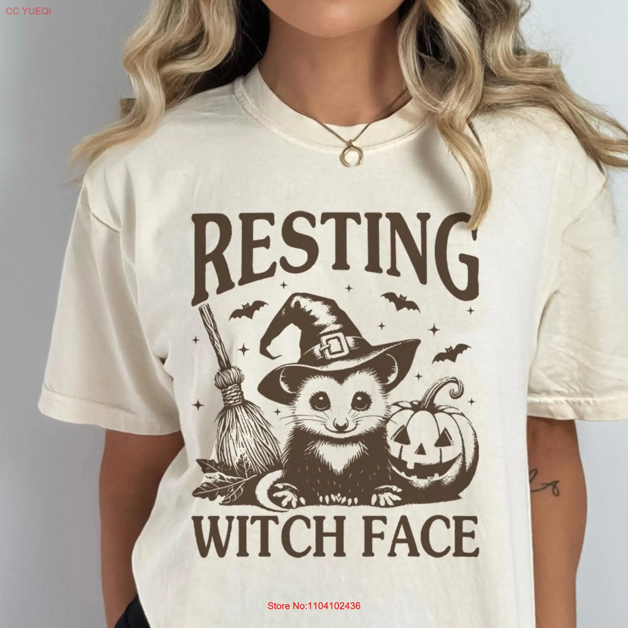 Comfort Colors Resting Witch Face T Shirt Retro Racoon Spooky Season Halloween Funny Raccoon long or short sleeves