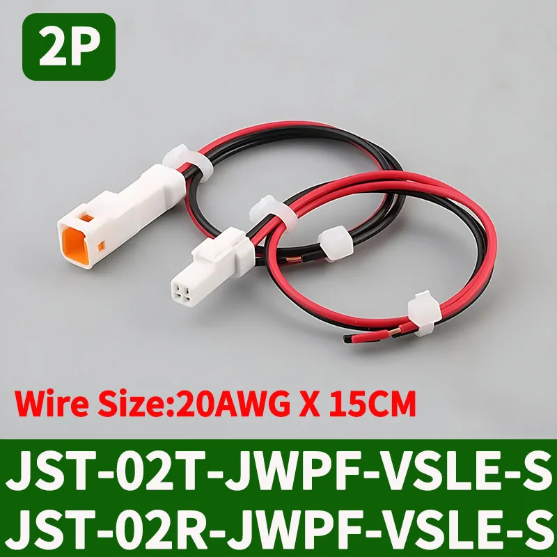 5/20 SETS JST02T/02R-JWPF-VSLE JWPF Series Male Female Plug Docking Harness Mini Car Motorcycle With 20AWG 15CM Wire Connector