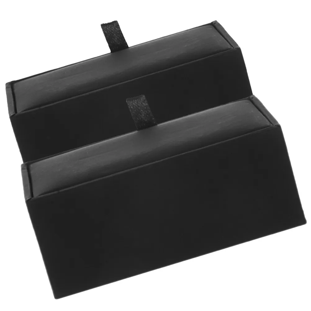 

2Pcs Black Cufflinks Box Elegant Small Jewelry Gift Box Versatile Cufflinks Storage Display Case for Men Women
